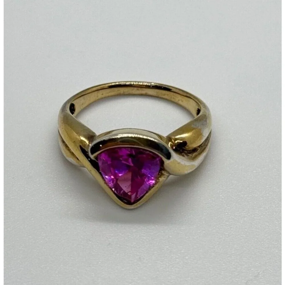 925 STERLING SILVER PINK TOPAZ RING SIZE 9